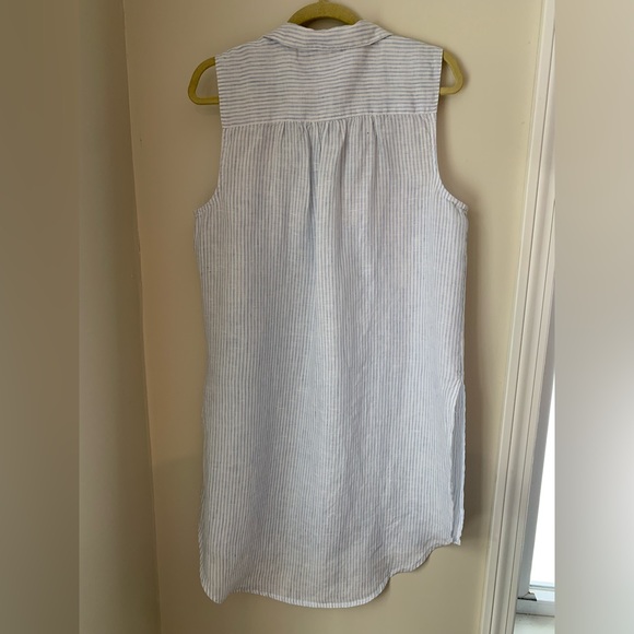 Sundance Classic Memories Blue & White Striped Linen Tunic Top Size Large Petite - Picture 9 of 15